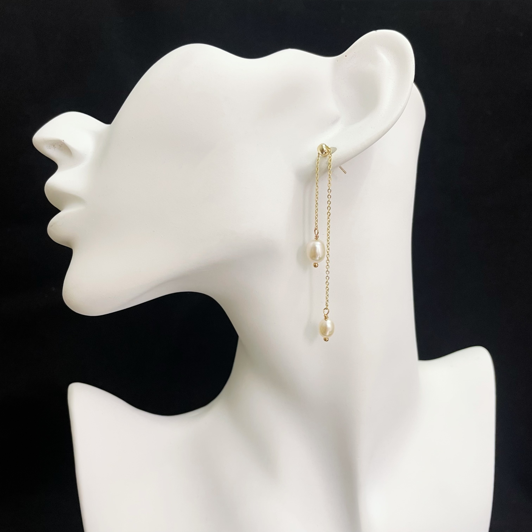 Adjustable Pearl Drop Earrings - Timeless Sophistication with Versatile Elegance
