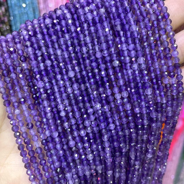 Natural Gemstone 2mm 3mm 4mm Faced Beads Strand