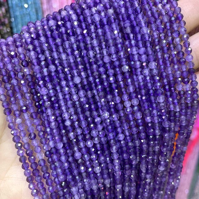 Natural Gemstone 2mm 3mm 4mm Faced Beads Strand