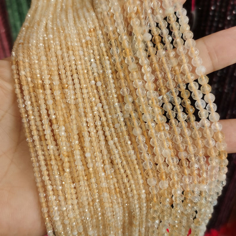 Natural Gemstone 2mm 3mm 4mm Faced Beads Strand