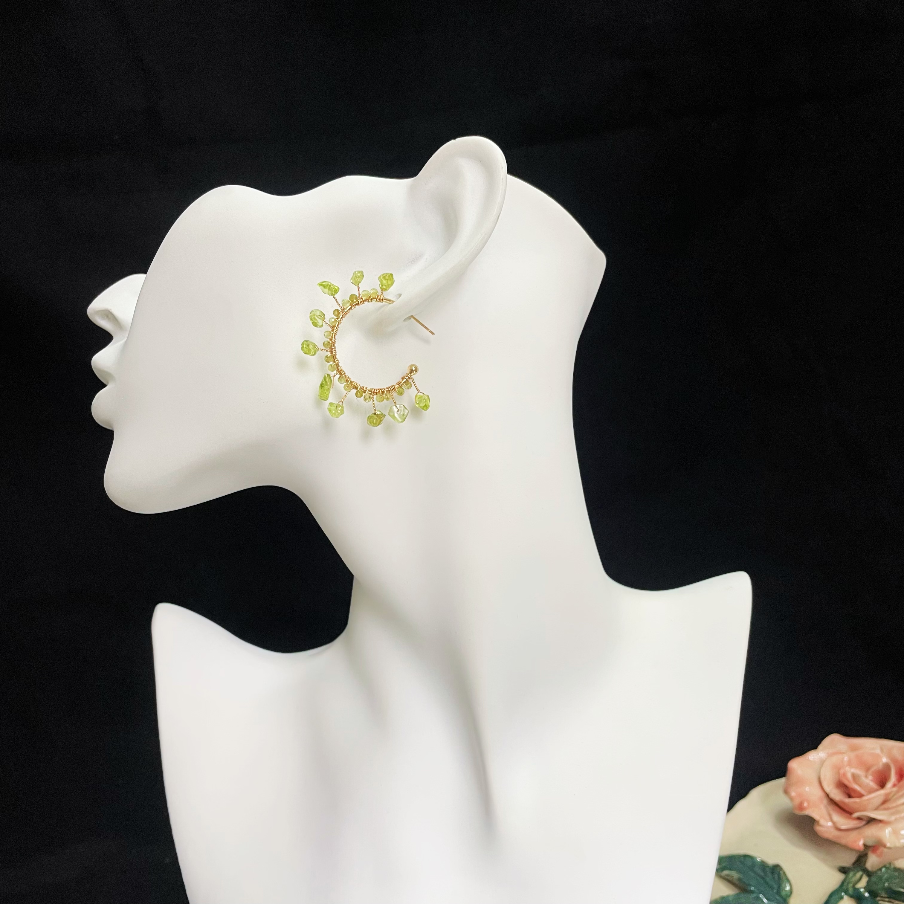 Enchanting Peridot Circle Earrings: A Spring Symphony