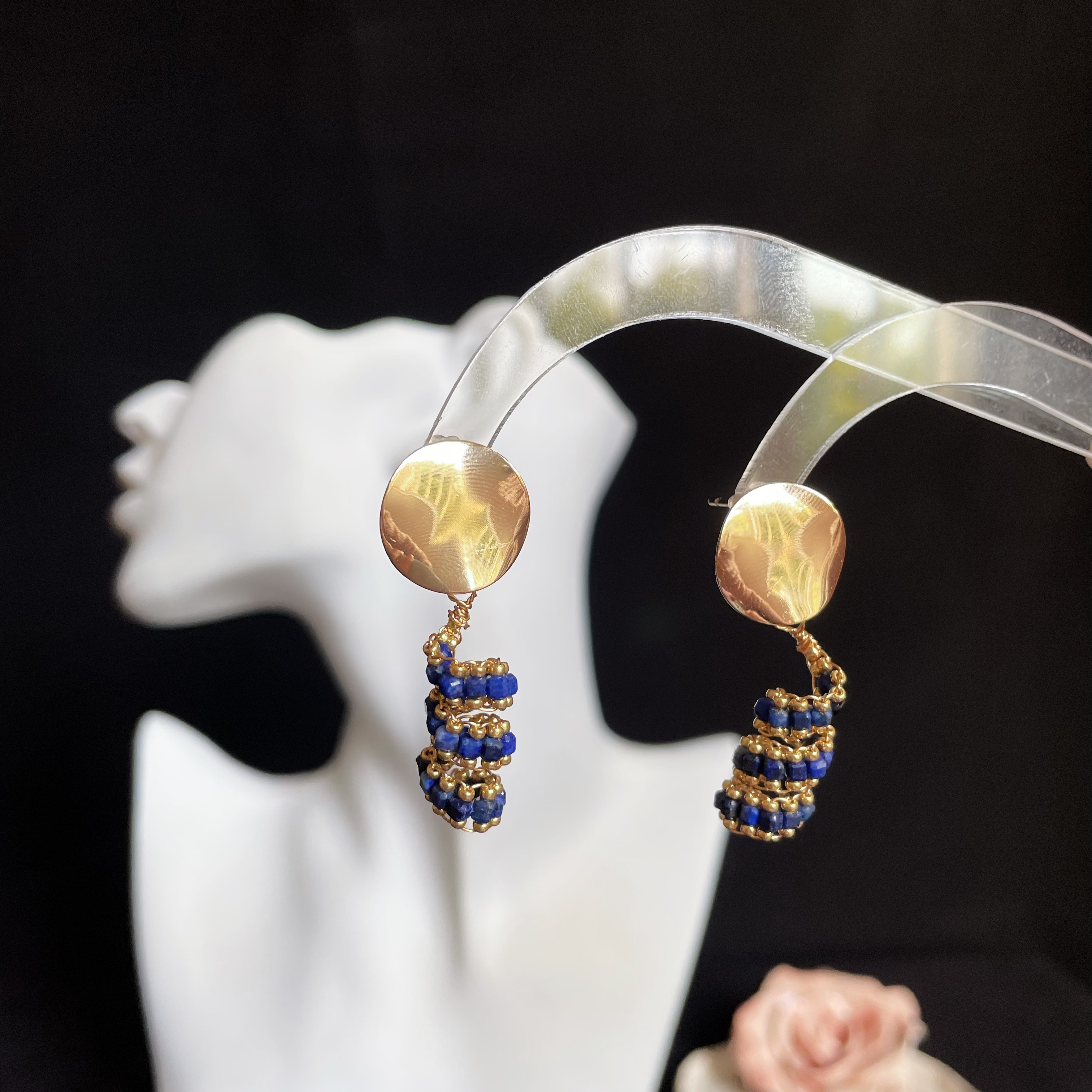 Lapis Lazuli Spiral Earrings The Dance of Stars