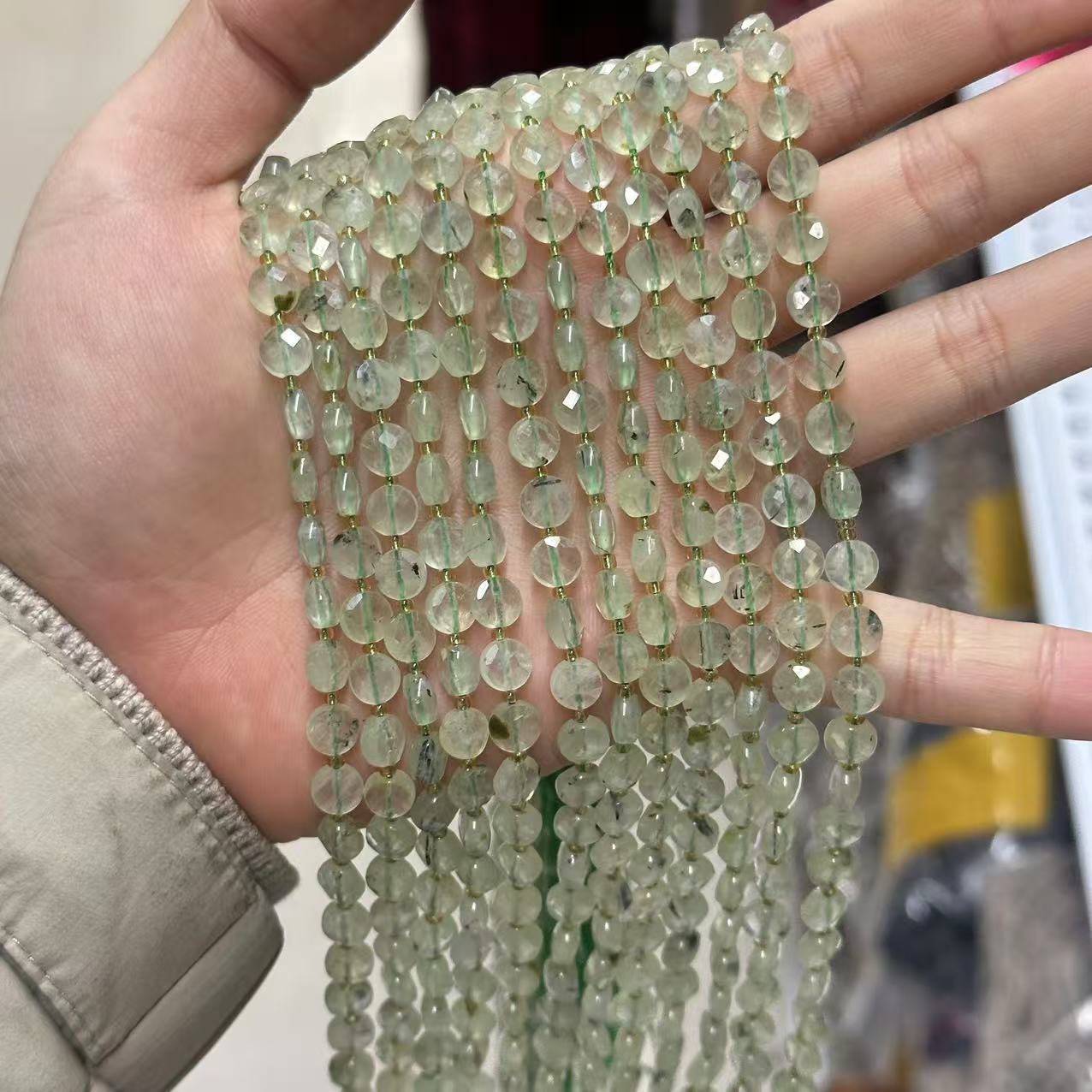 6.5*4mm Faced Pie Shaped Gemstone Beads Strand