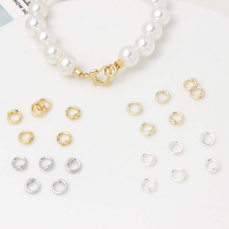 5mm Double Hole Closing Ring Beading End Accessory for Jewelry Making