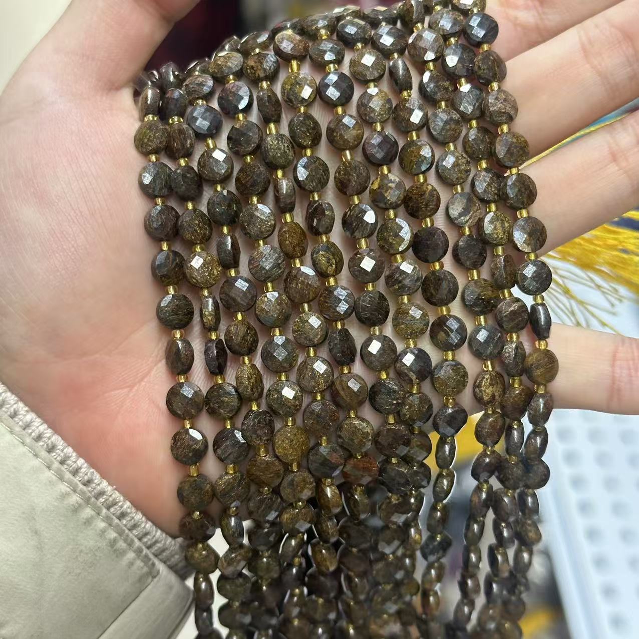 6.5*4mm Faced Pie Shaped Gemstone Beads Strand