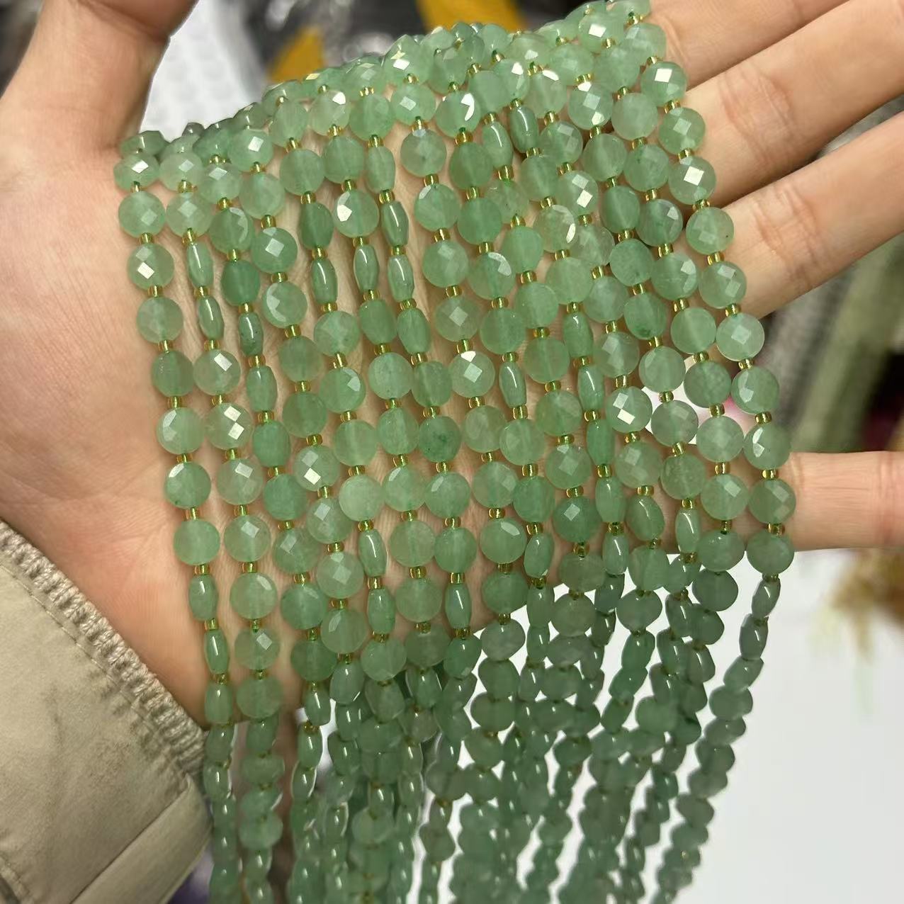 6.5*4mm Faced Pie Shaped Gemstone Beads Strand