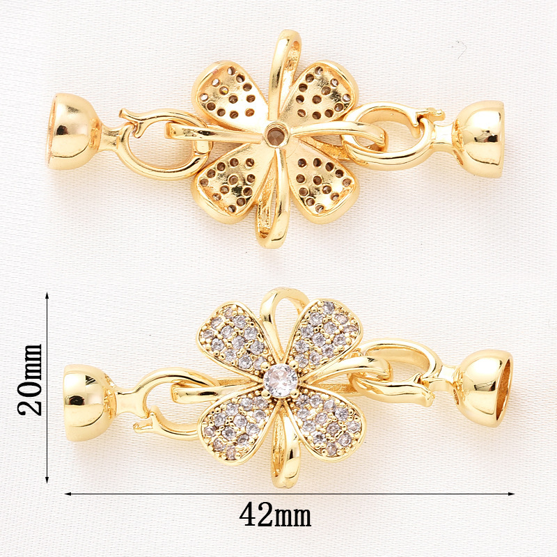 Gorgeous Colored Zircon Inlaid Buckle for Beading Jewelry