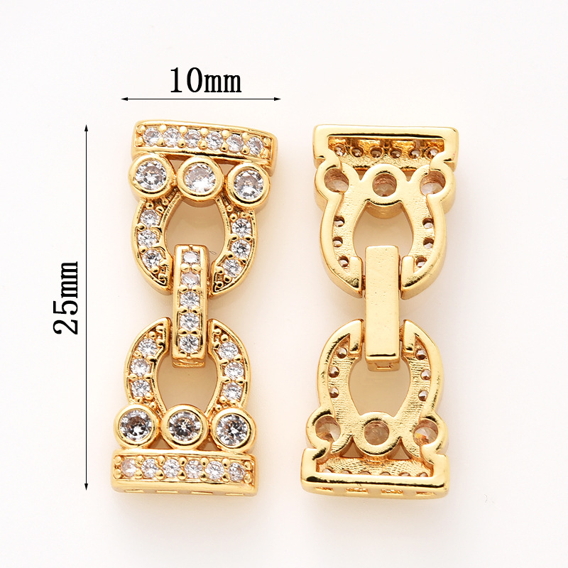 Gorgeous Colored Zircon Inlaid Buckle for Beading Jewelry