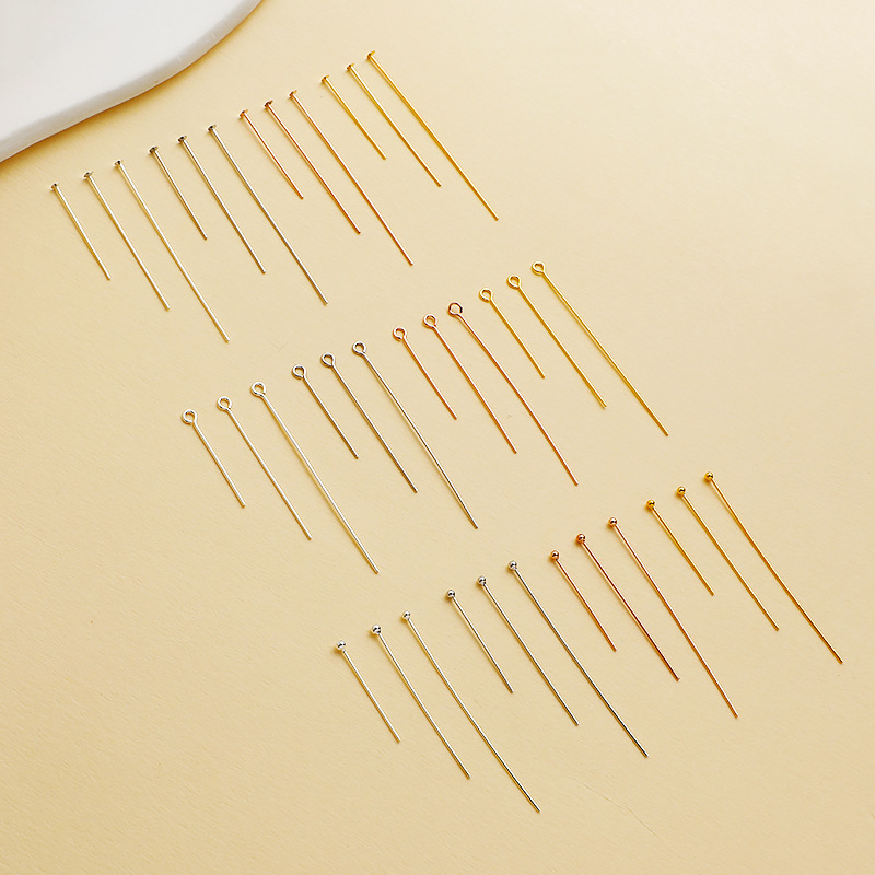 925 Sterling Silver Needles Ball Pins Flat Head Pins Eye Pins 10pcs