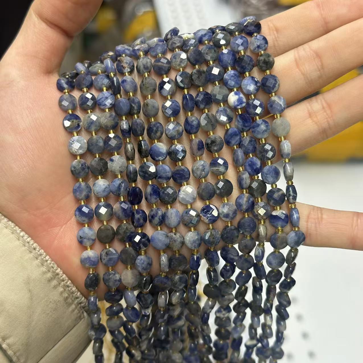 6.5*4mm Faced Pie Shaped Gemstone Beads Strand