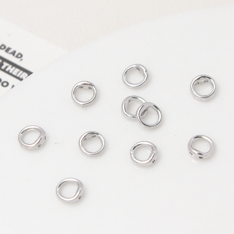 5mm Double Hole Closing Ring Beading End Accessory for Jewelry Making
