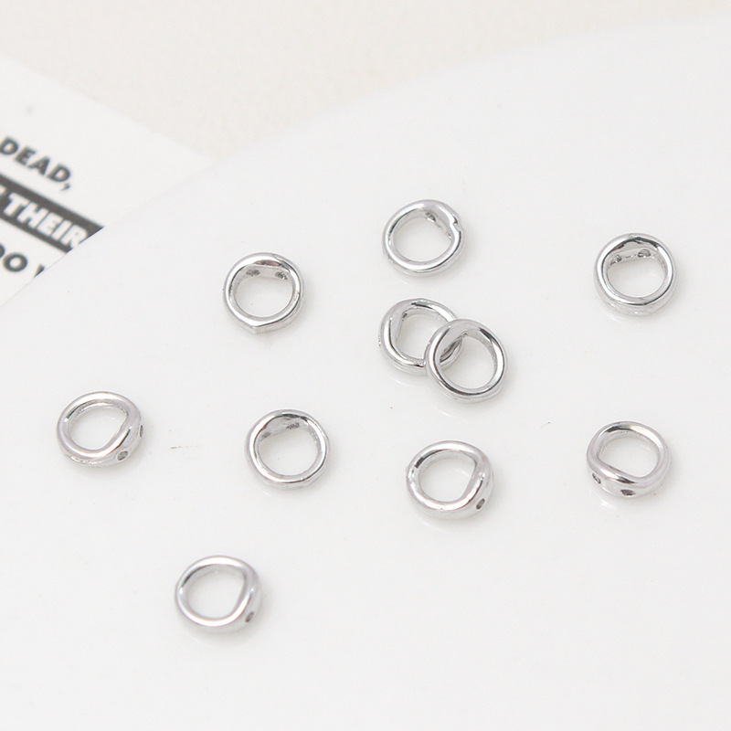 5mm Double Hole Closing Ring Beading End Accessory for Jewelry Making