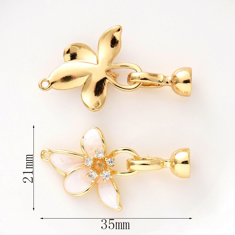 Gorgeous Colored Zircon Inlaid Buckle for Beading Jewelry