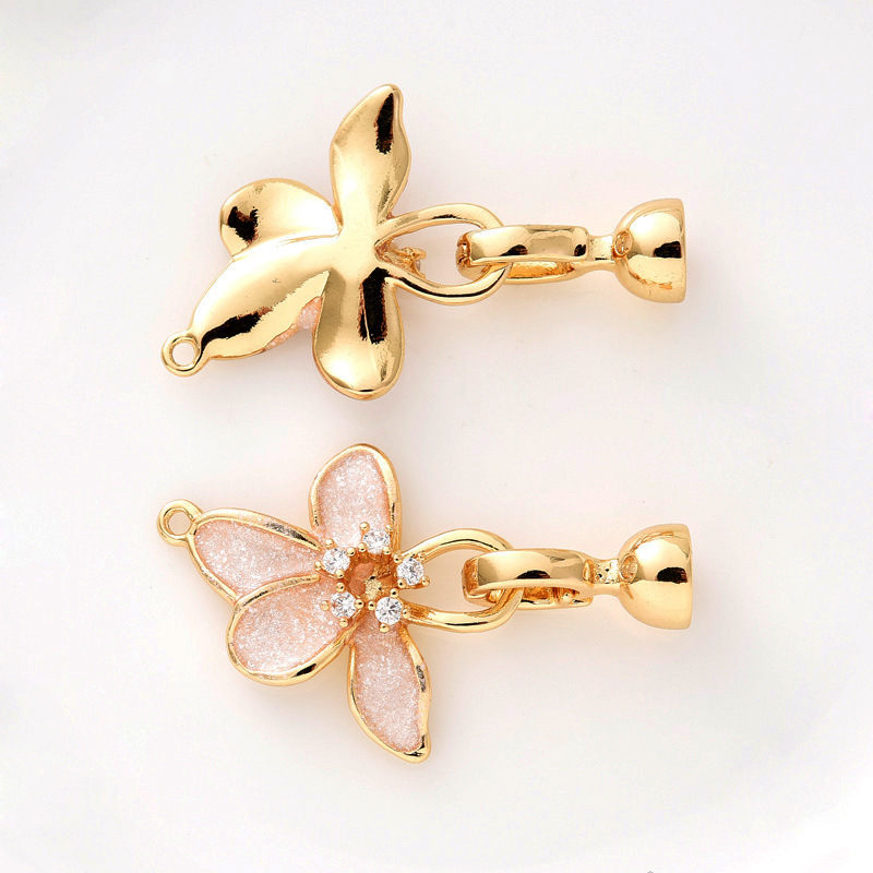 Gorgeous Colored Zircon Inlaid Buckle for Beading Jewelry