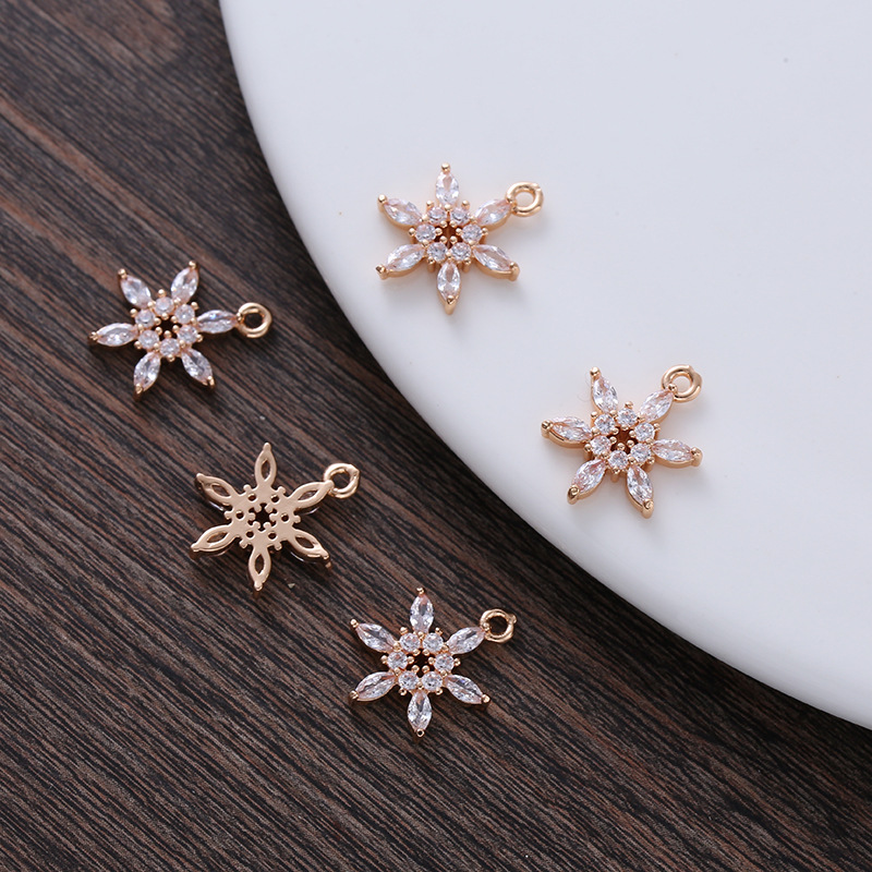 Zircon Hexagram Snowflake Charm Pendant