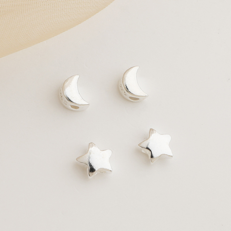 925 Sterling Silver Moon and Star Spacer Bead 