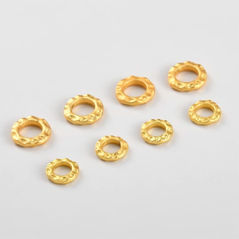 Gold Plated Cheese Ring Spacer Beads for Jewelry DIY 10PCS