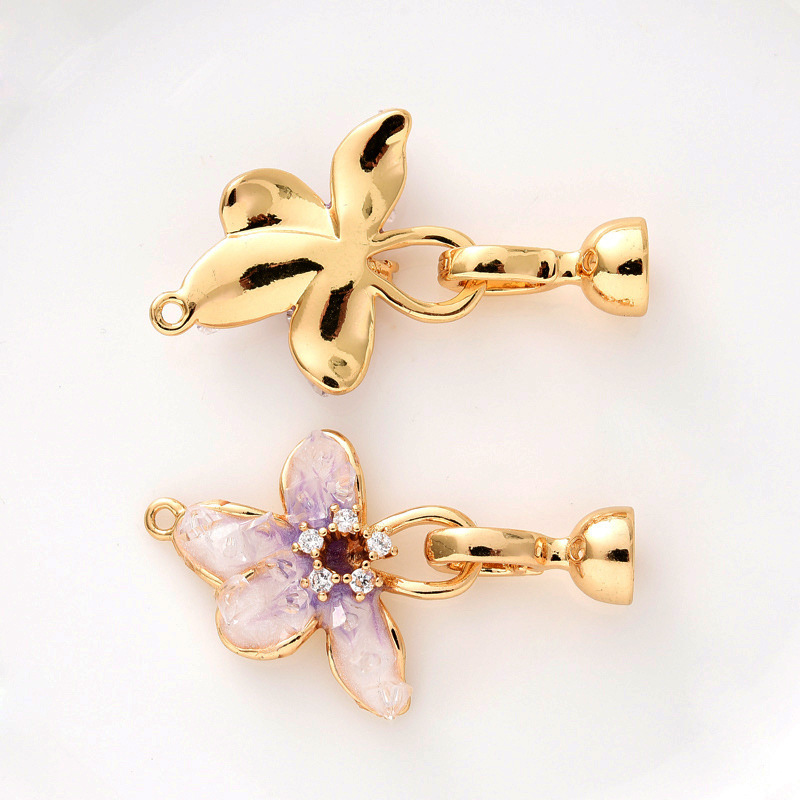 Gorgeous Colored Zircon Inlaid Buckle for Beading Jewelry