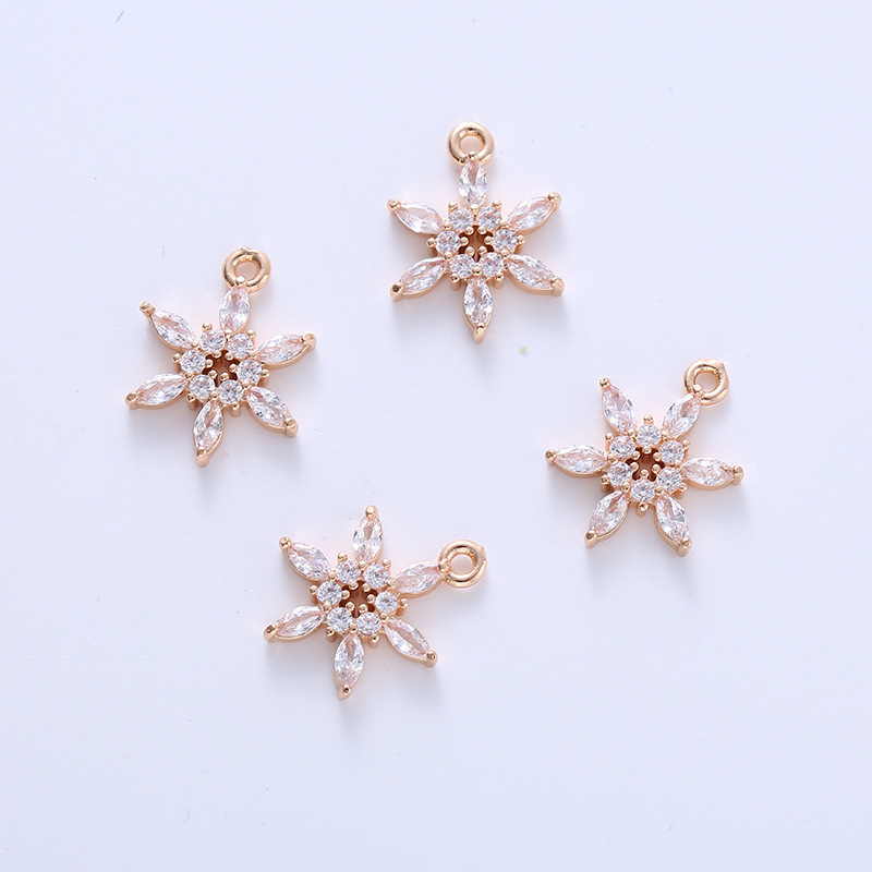 Zircon Hexagram Snowflake Charm Pendant
