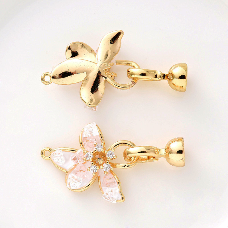 Gorgeous Colored Zircon Inlaid Buckle for Beading Jewelry