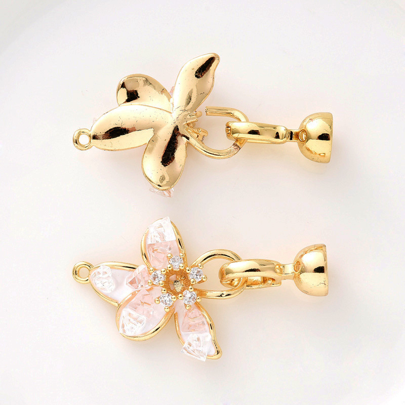 Gorgeous Colored Zircon Inlaid Buckle for Beading Jewelry