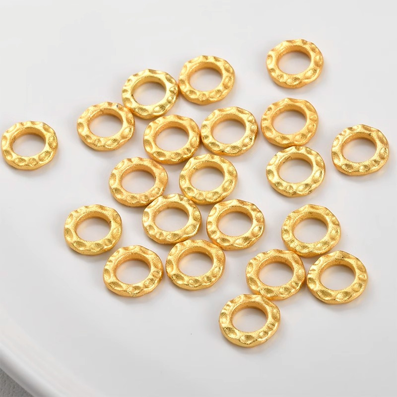 Gold Plated Cheese Ring Spacer Beads for Jewelry DIY 10PCS