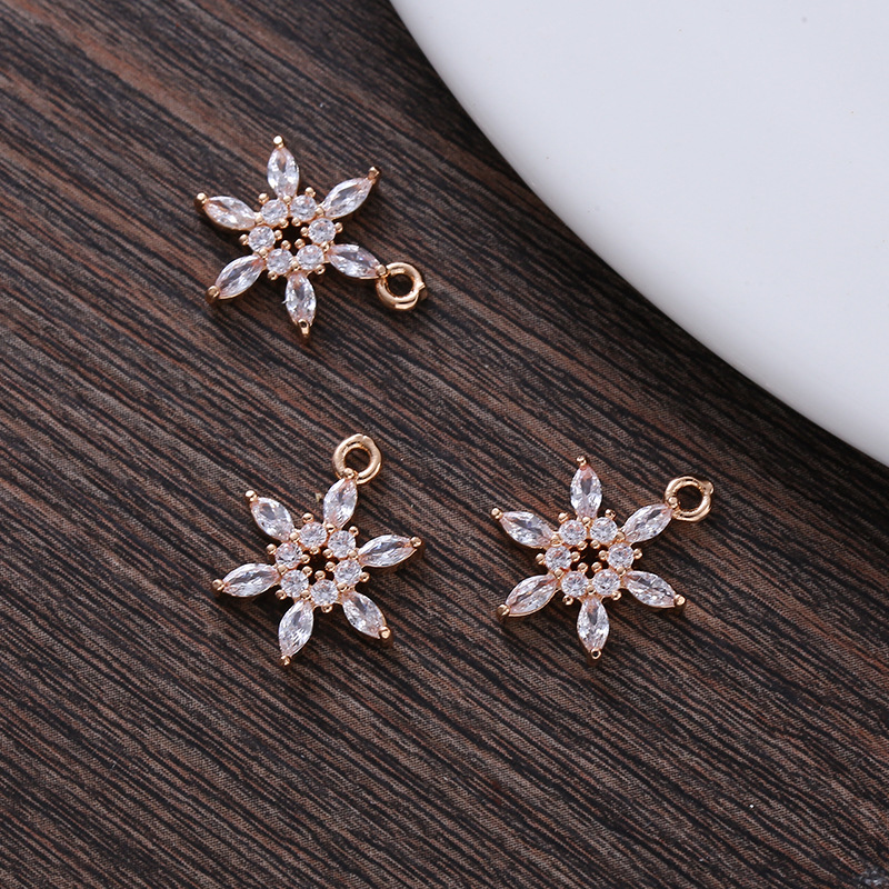 Zircon Hexagram Snowflake Charm Pendant