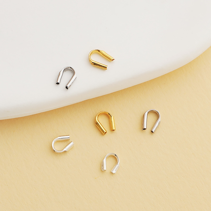 925 sterling silver U-Shaped Wire Protector Positioning Tube 10pcs