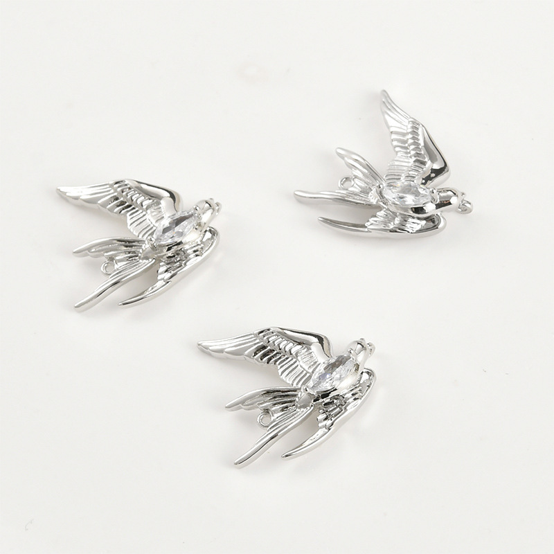 Gold Plated Swallow Charm Jewelry Pendant Jewelry Buckle