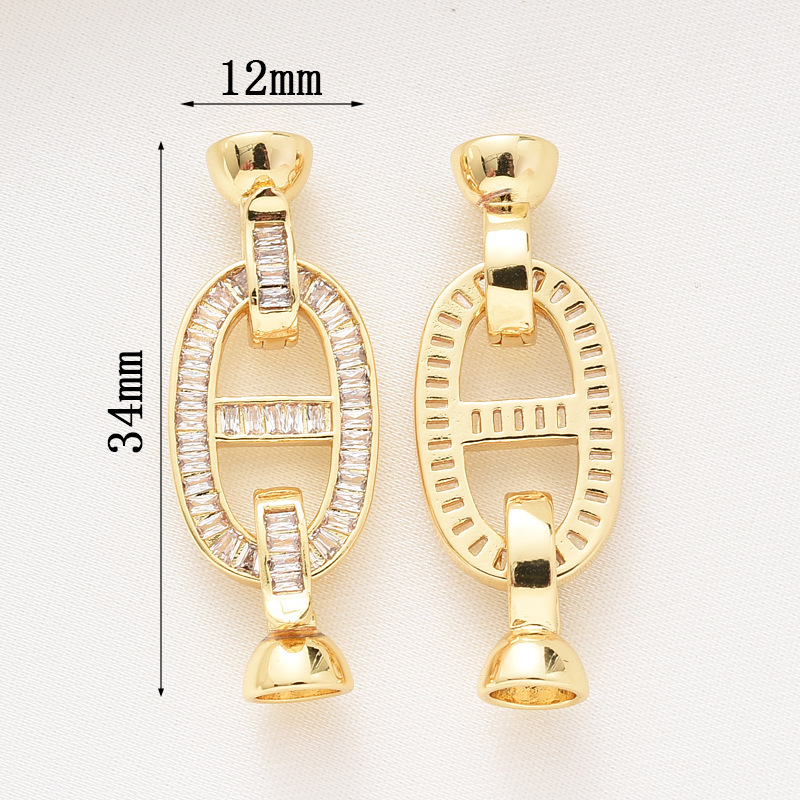 Gorgeous Colored Zircon Inlaid Buckle for Beading Jewelry
