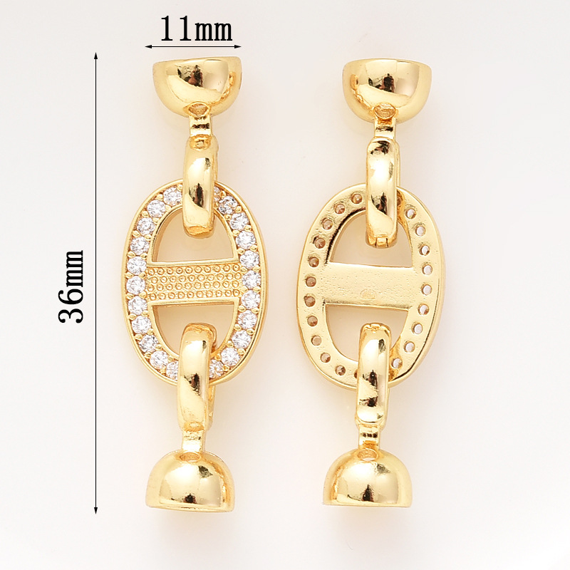 Gorgeous Colored Zircon Inlaid Buckle for Beading Jewelry