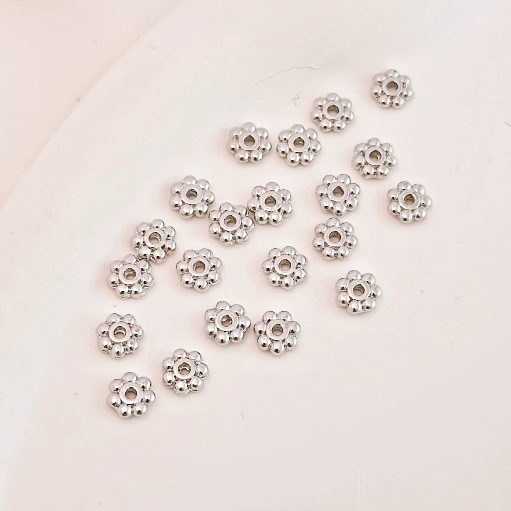 Gold Plated Flower Rim Wheel Spacer Beads 50pcs