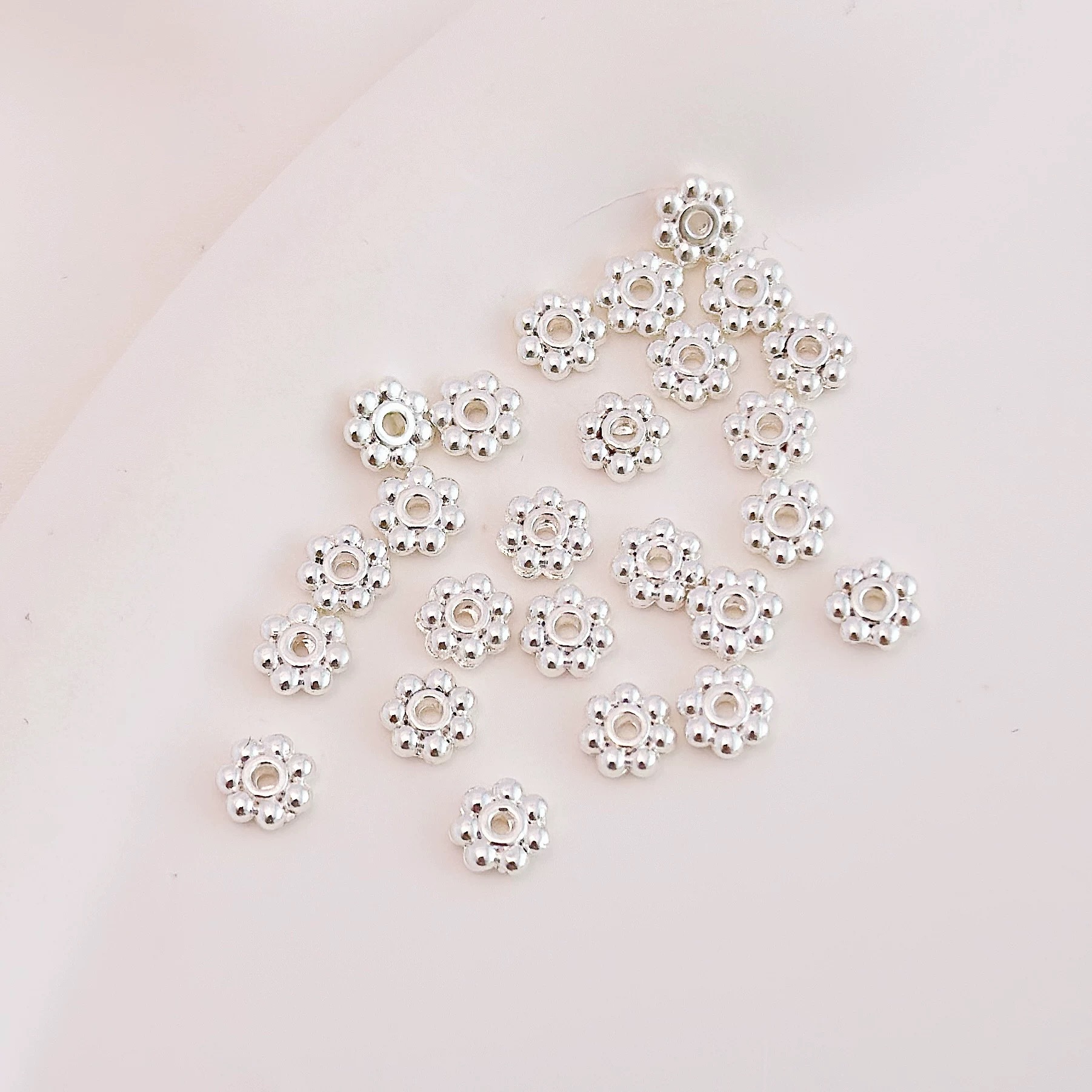 Gold Plated Flower Rim Wheel Spacer Beads 50pcs