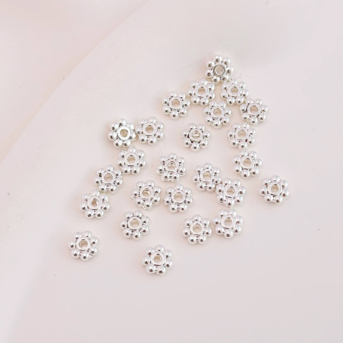 Gold Plated Flower Rim Wheel Spacer Beads 50pcs