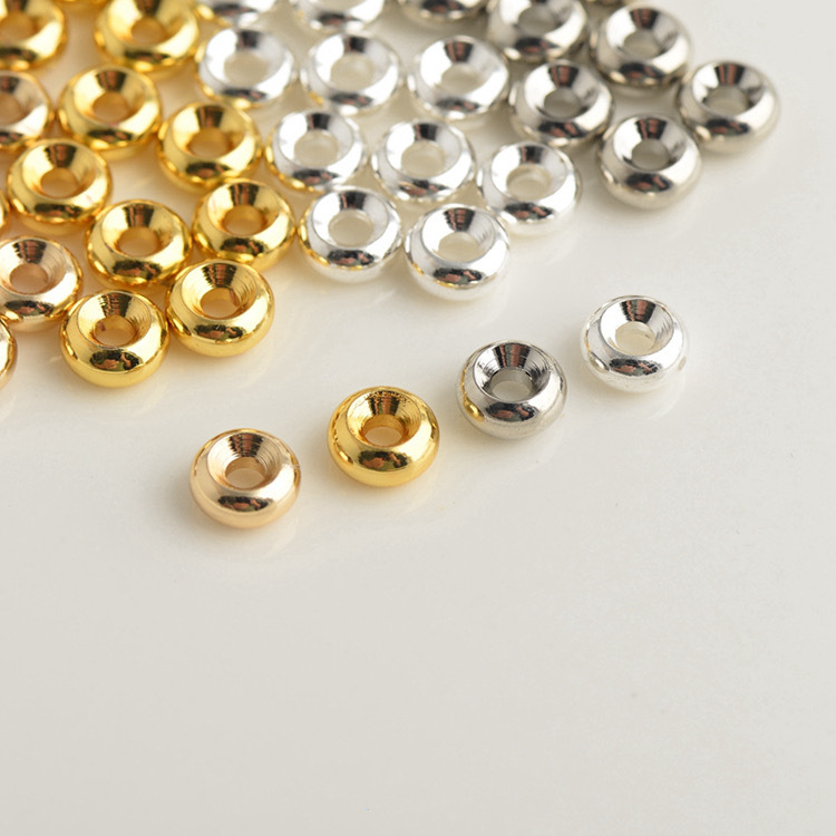 Gold Plated Copper Smooth Wheel Spacer Beads-likayjewel
