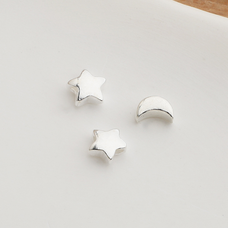 925 Sterling Silver Moon and Star Spacer Bead 