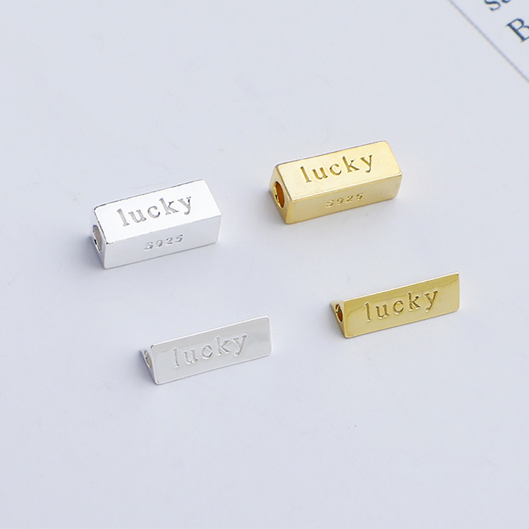 925 Sterling Silver Tubular lucky Spacer Bead for Jewelry DIY