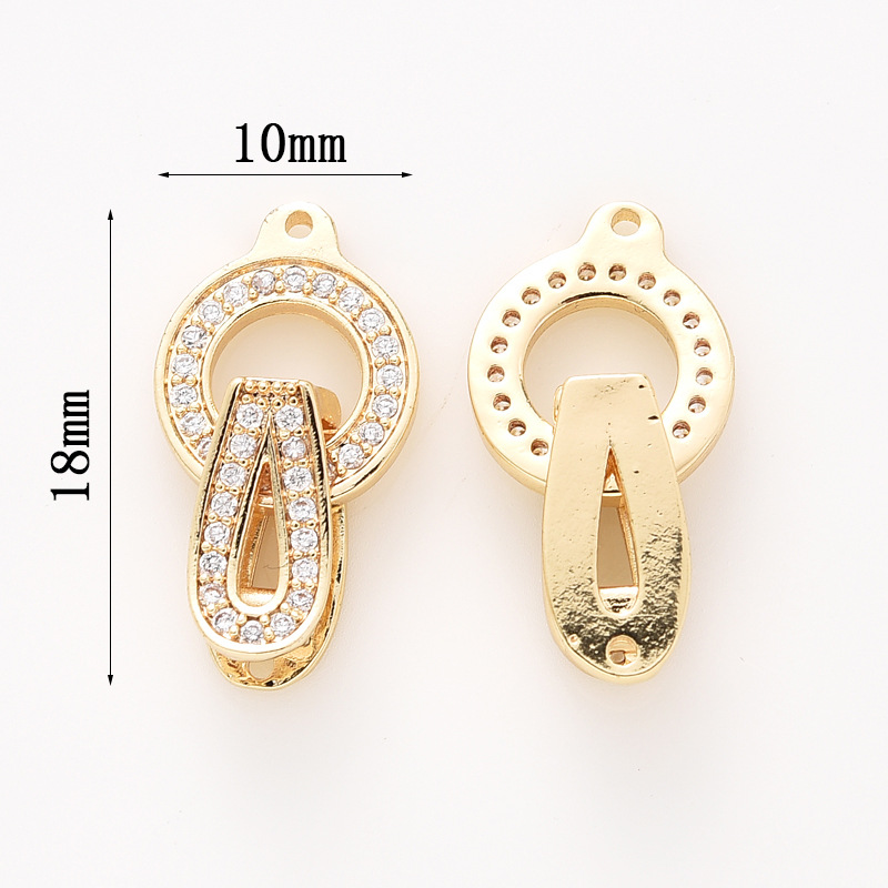 Gorgeous Colored Zircon Inlaid Buckle for Beading Jewelry