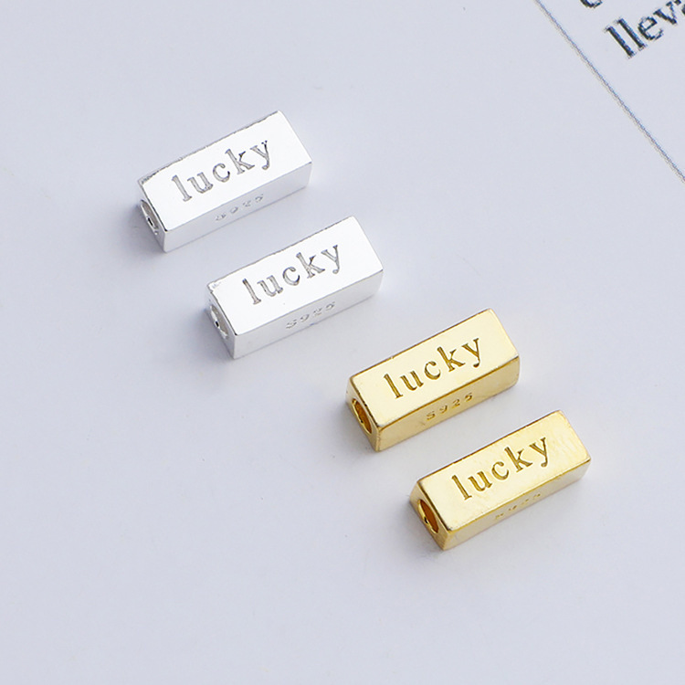 925 Sterling Silver Tubular lucky Spacer Bead for Jewelry DIY
