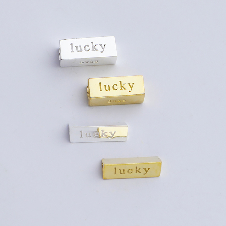 925 Sterling Silver Tubular lucky Spacer Bead for Jewelry DIY