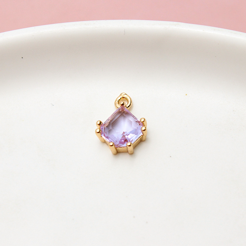 9*12mm Pixel Style Waterdrop Colored Zircon Pendant