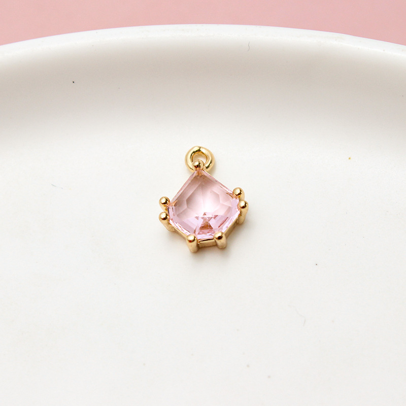 9*12mm Pixel Style Waterdrop Colored Zircon Pendant