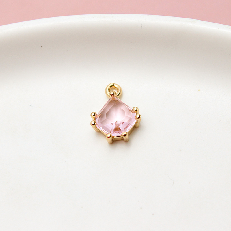 9*12mm Pixel Style Waterdrop Colored Zircon Pendant