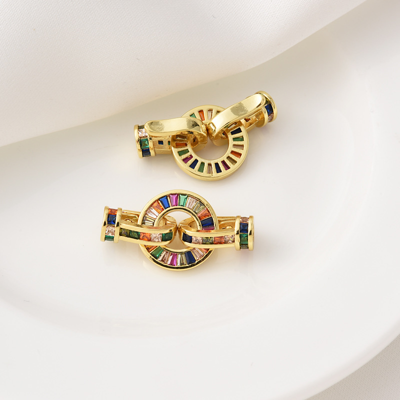 Rectangular Zircon Inlaid 15mm Ring Buckle for Beads Jewelry