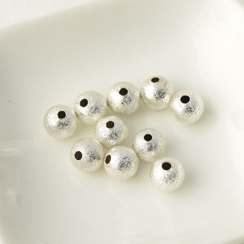 Gold Plated Frosted Shining Round Beads for Jewelry DIY 50PCS