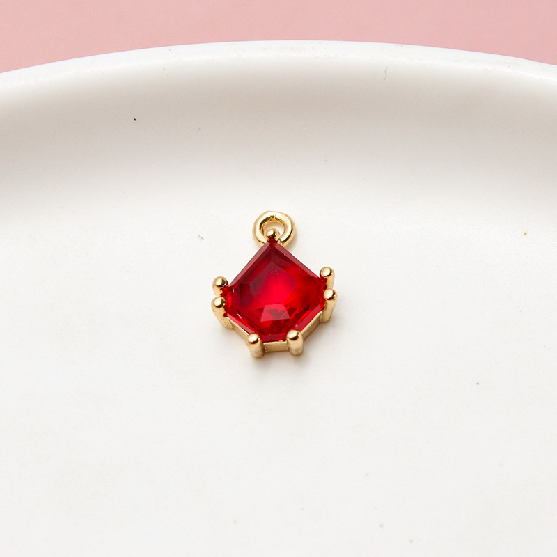 9*12mm Pixel Style Waterdrop Colored Zircon Pendant