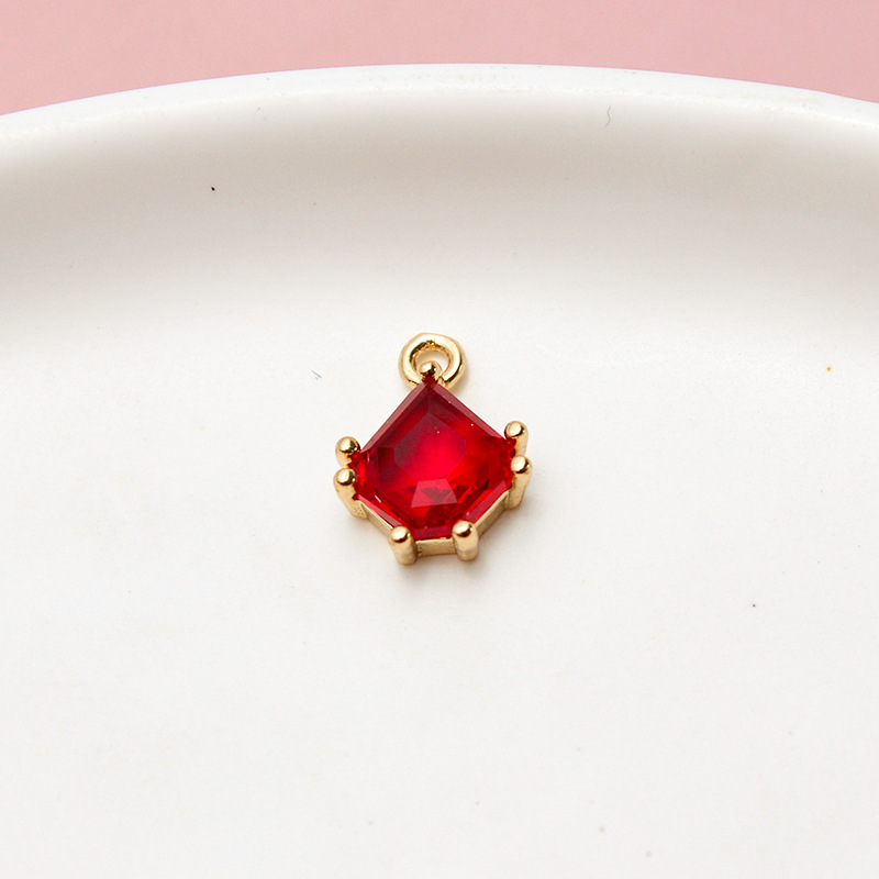 9*12mm Pixel Style Waterdrop Colored Zircon Pendant