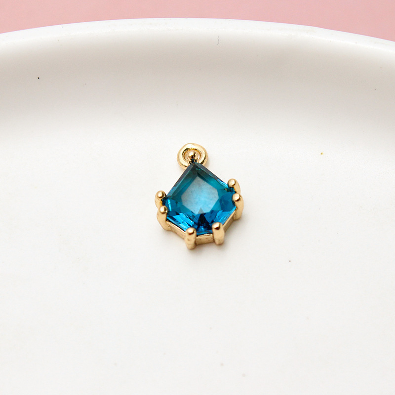9*12mm Pixel Style Waterdrop Colored Zircon Pendant
