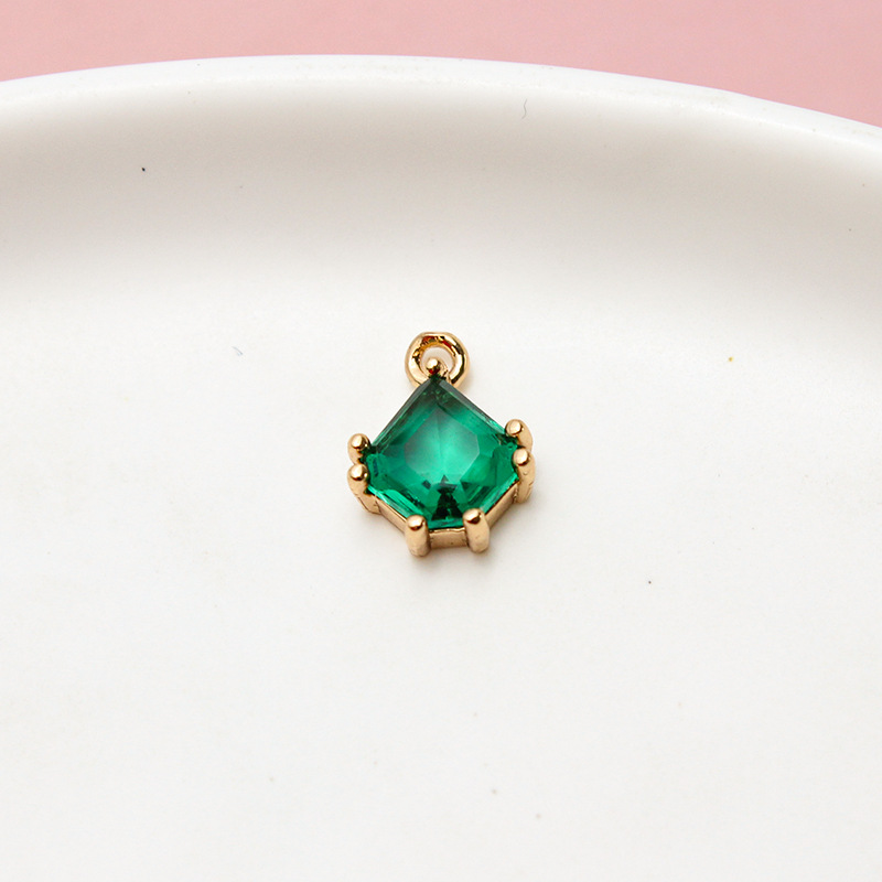 9*12mm Pixel Style Waterdrop Colored Zircon Pendant