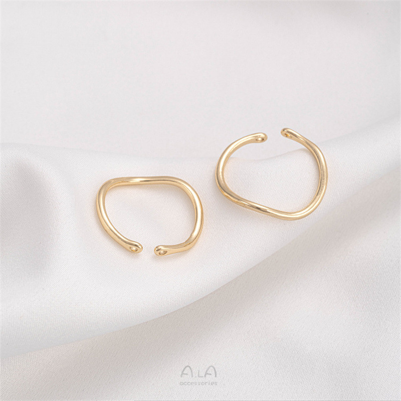 14k Gold Plated Copper Open Ring Accessory for Ring Making